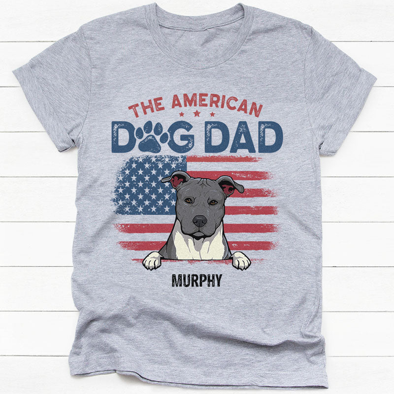 The American Dog Dad Dog Mom, Personalized Shirt, Gift for Dog Lovers, Custom Photo