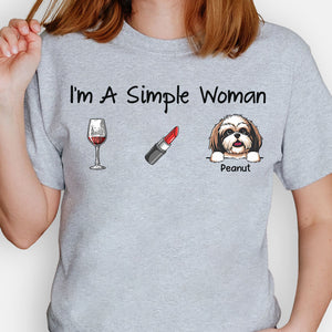 I'm Simple Woman Funny Shirt, Personalized Shirt, Gifts for Dog Mom