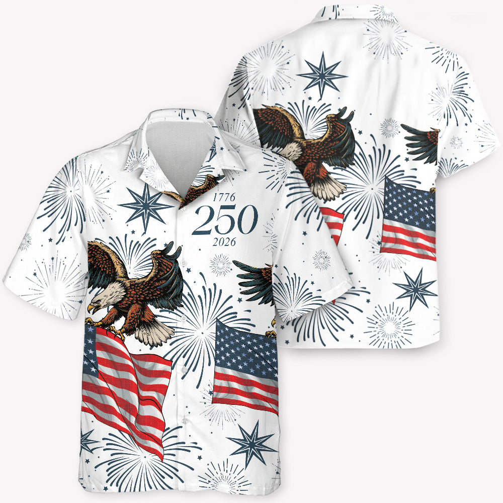 The Eagle 1976-2026 Color Hawaii, 250th Anniversary Of The USA Hawaiian Shirt