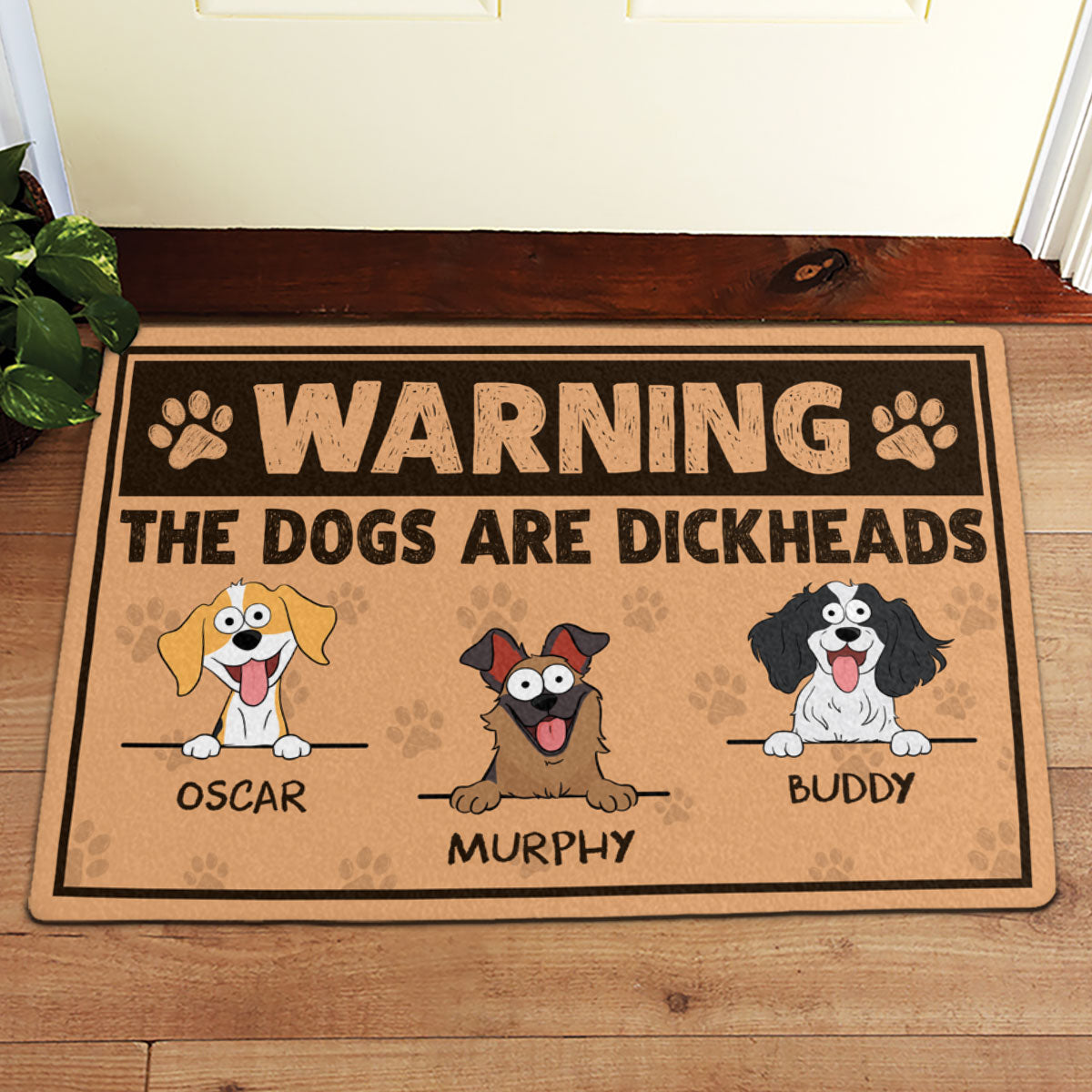 The Dog Is A Dickhead,Personalized Rubber Doormat, Funny Doormat