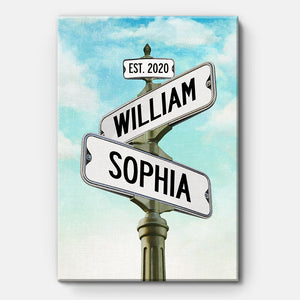 Custom Name Street Sign, Personalized Custom Canvas, Anniversary Gift