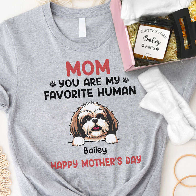 Gift Box You Are My Favorite Human, Personalized Shirt And Scented Candle, Gift For Dog Lovers, Mother's Day Gift