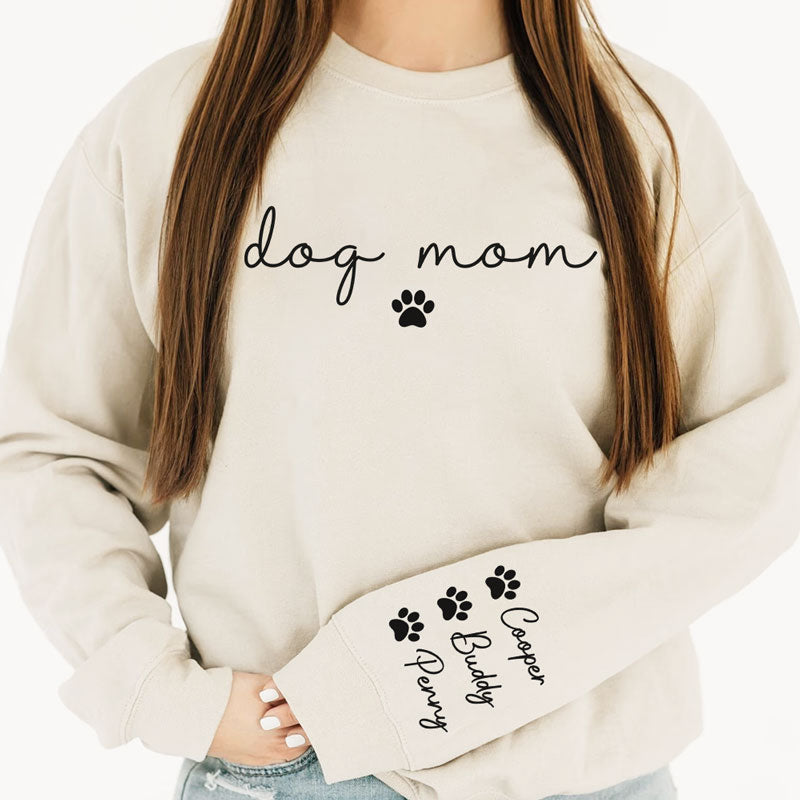 Discover Dog Mom Dog Mum, Personalized Sweatshirt With Sleeve, Custom Gifts For Mother's Day