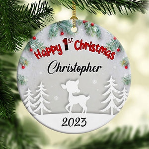 Happy First Christmas, Baby's First Christmas, Personalized Christmas Ornaments, Custom Ornament For Baby