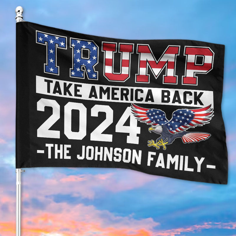 Trump Take America Back Eagle, Personalized House Flag, Gifts For Trump Fans, Election 2024
