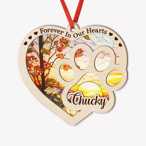 Forever In Our Hearts, Personalized Suncatcher Ornament, Car Hanger