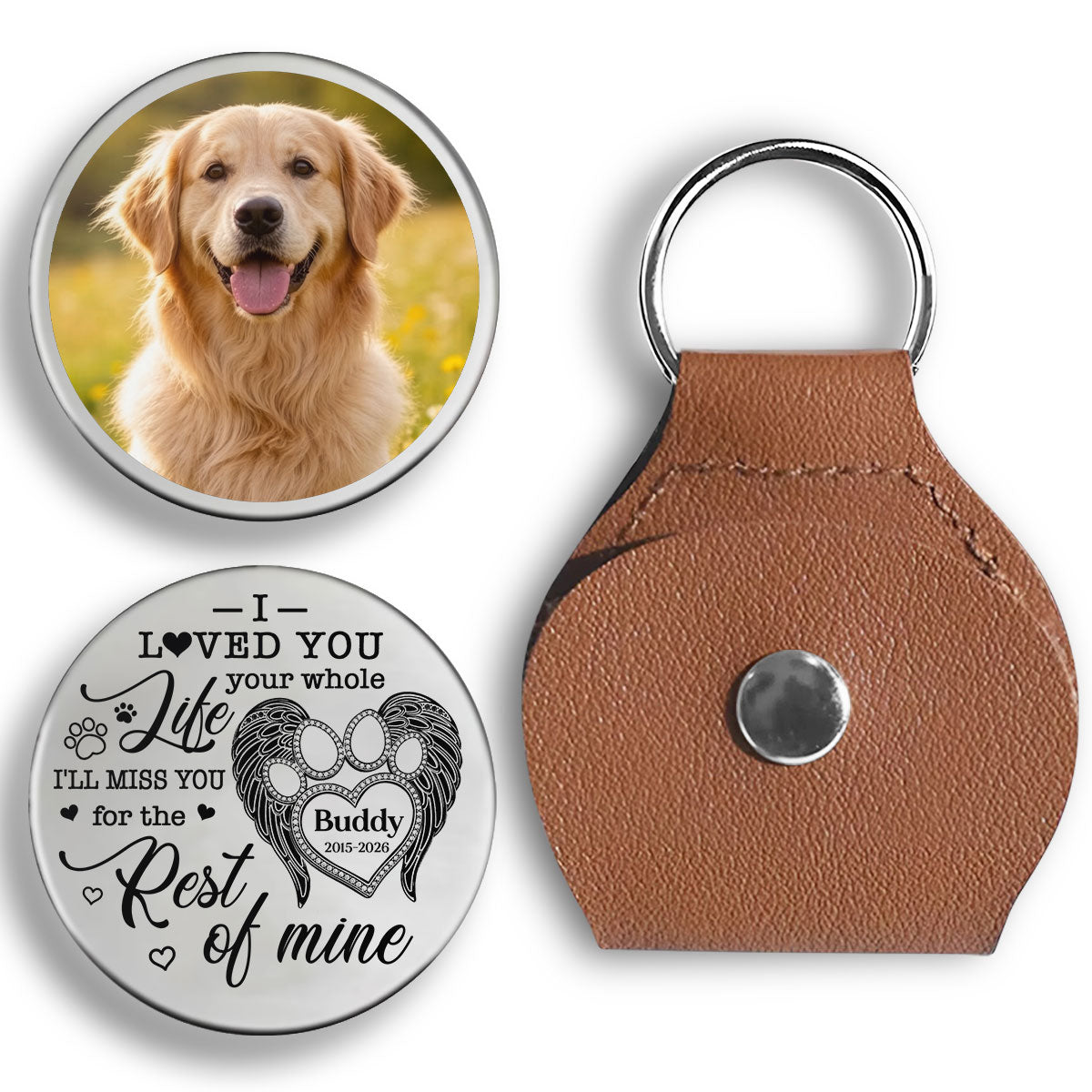 I Will Miss You, Personalized Pocket Hug, Pet Memorial Gift For Dog Lover, Custom Photo