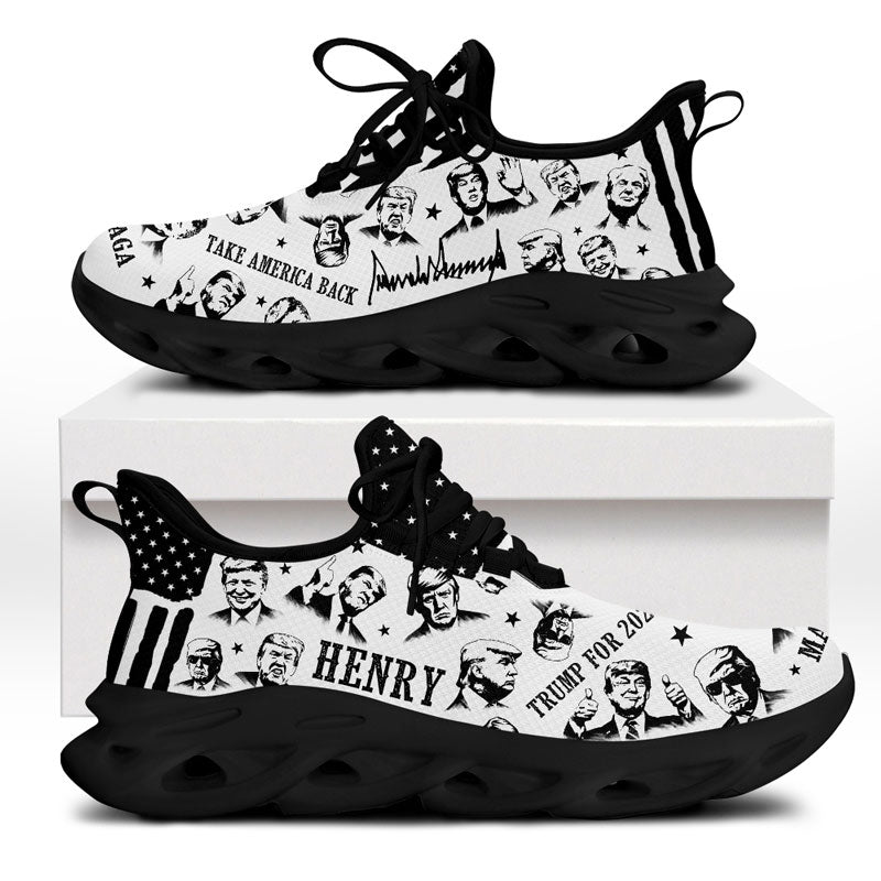 Custom Trump Silhouette MaxSoul Shoes, Personalized Trump Sneakers, Trump Shoes, Election 2024