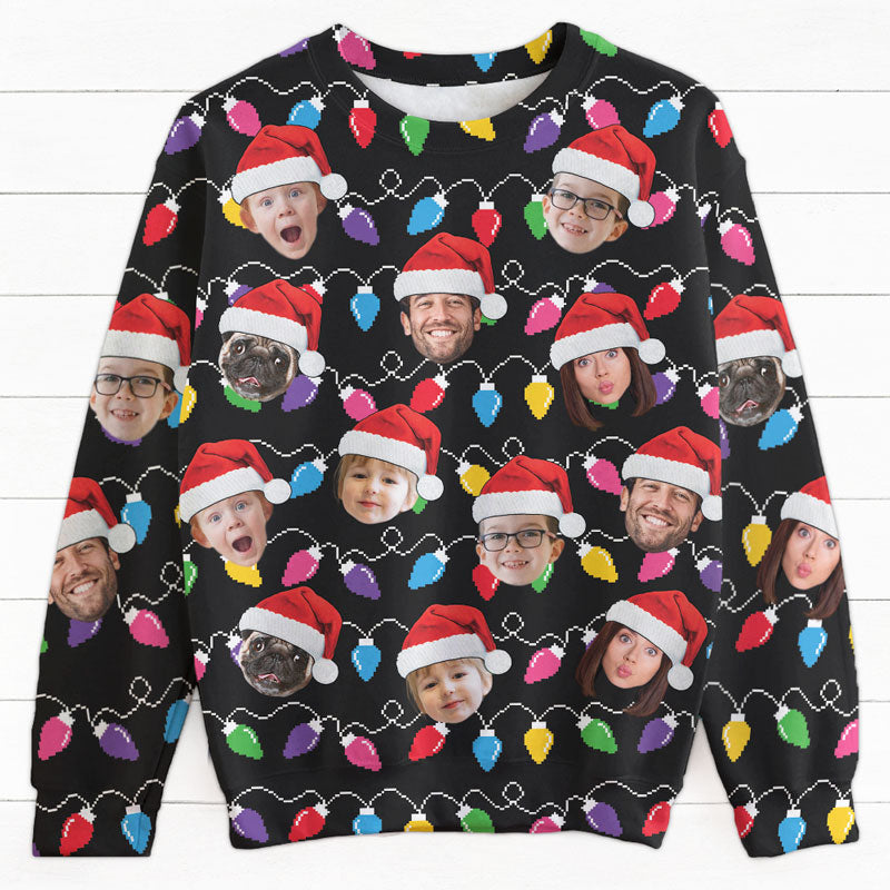 Custom Face Christmas Family, Personalized All-Over-Print Sweatshirt, Ugly Sweater, Custom Photo