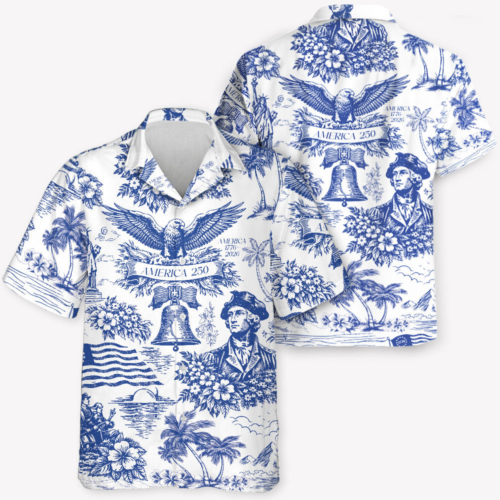 Vintage Style America 250th Commemorative Shirt, 250th Anniversary Of The USA Hawaiian Shirt