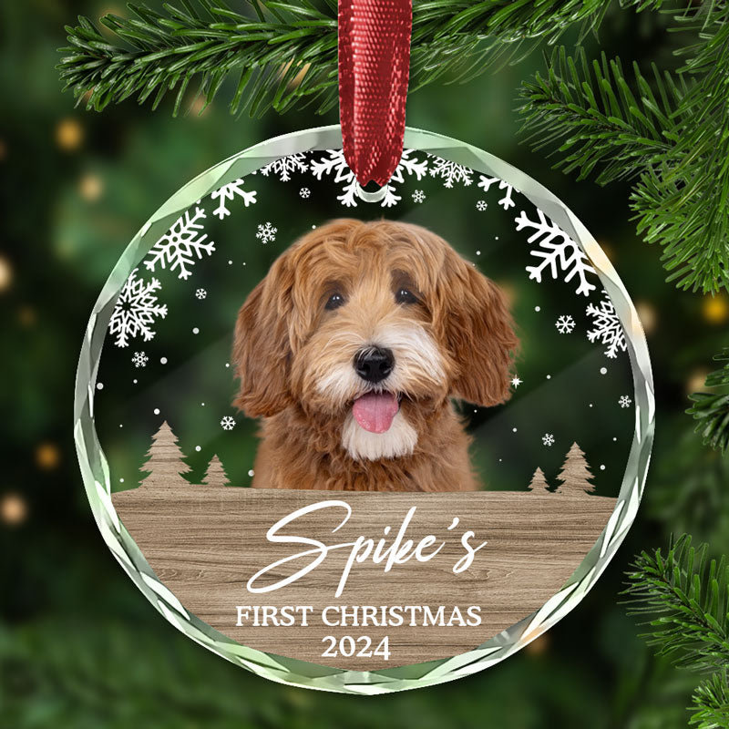 First Christmas, Personalized Glass Ornament, Pet Ornament, Gift For Pet Lovers, Custom Photo