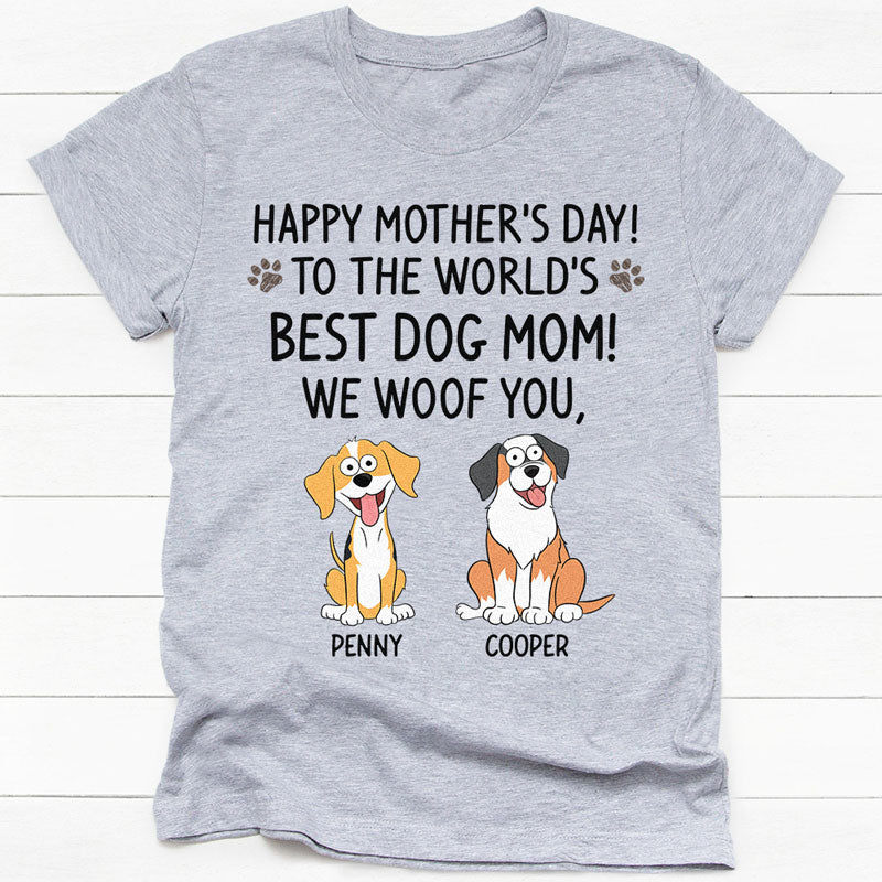 Discover Happy Mother's Day Best Dog Mom Pop Eyed, Custom Gift For Dog Lovers Personalized T-Shirt