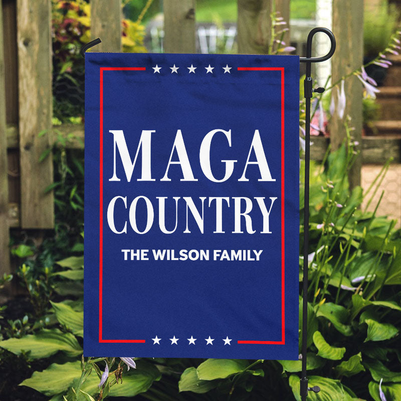 MAGA Country Trump Garden Flag, Personalized House Flag, Gifts For Trump Fans, Election 2024