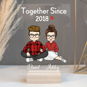 Together Since, Personalized Acrylic Plaque, LED Light, Anniversary Gift For Couple