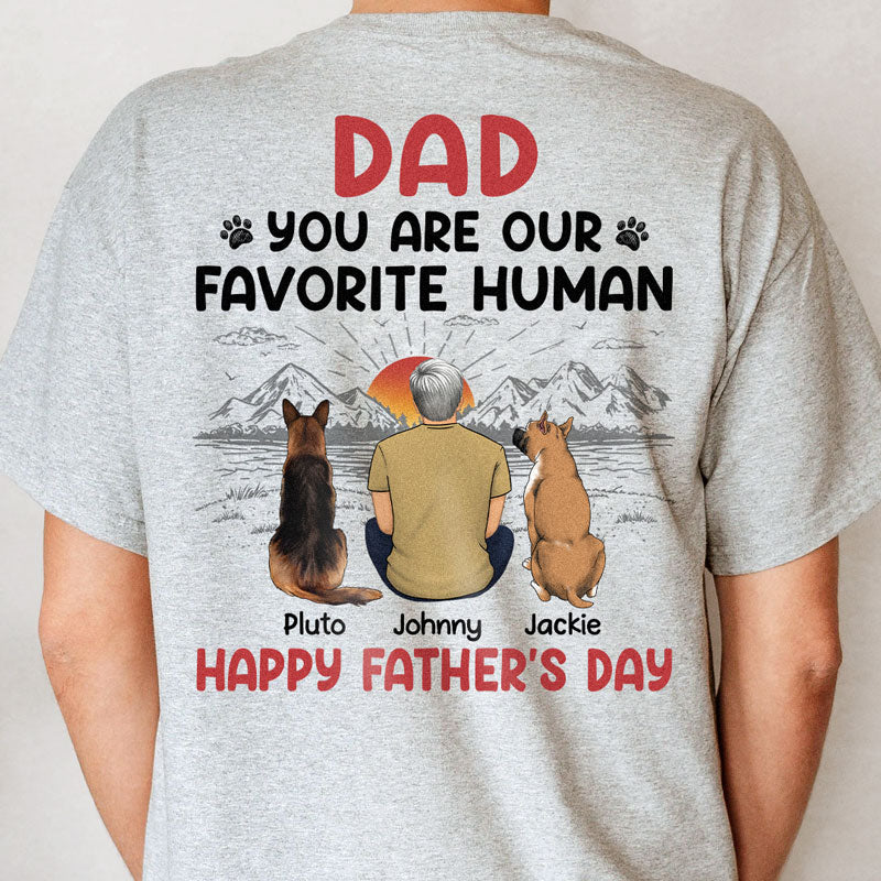 You Are My Favorite Human Sunrise Sitting, Personalized Back Print Shirt, Gifts For Dog Lovers