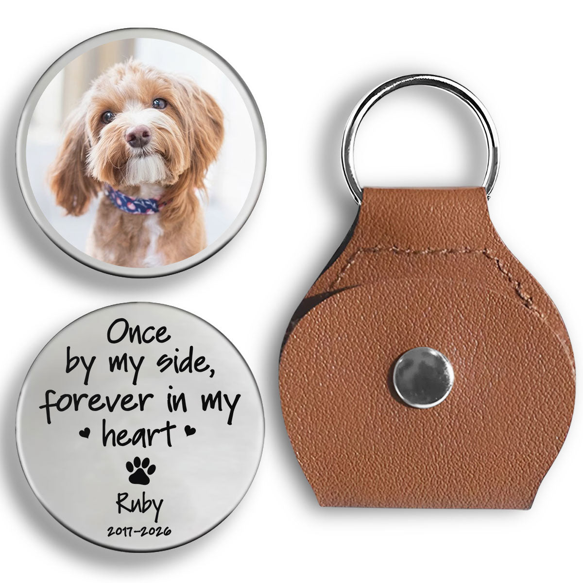 Once By My Side, Personalized Pocket Hug, Pet Memorial Gift For Dog Lover, Custom Photo