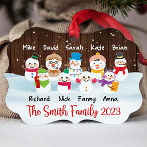 Custom Snowman Family, Personalized Aluminium Ornaments, Custom Holiday Gift