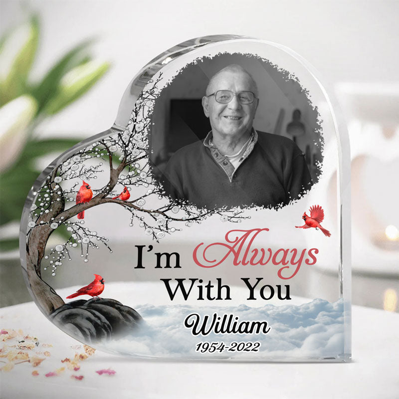 I'm Always With You, Personalized Keepsake, Heart Shape Plaque, Memorial Gifts