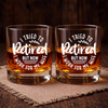 I Work For My Wife Now, Engraved Rock Glass, Retirement Gifts