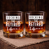 Rocking The Retired Life, Engraved Rock Glass, Retirement Gifts