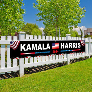 Kamala Harris for the People President Banner, Black Banner Gift For Kamala Harris Supporters, Election 2024