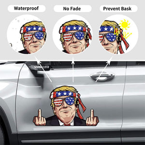 Trump Middle Finger Car Sticker, Gift For Trump Fans, Election 2024