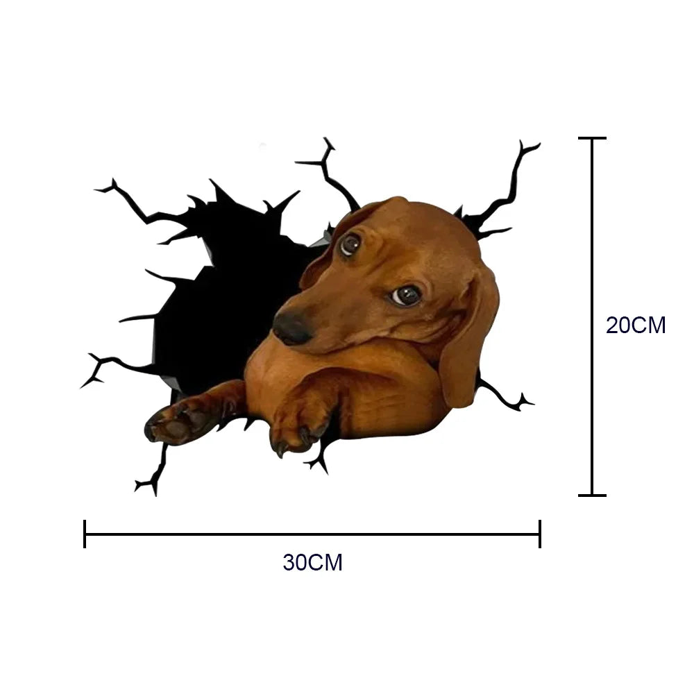 3D Dog Car Sticker Waterproof Cat Car Sticker Toilet Sticker Wall Stickers Removable Art Decals Sticker Home Decor Dropshipping