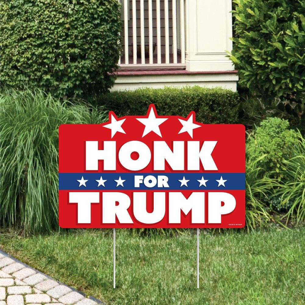 Honk for Trump Yard Sign, Home Decoration For Trump Fans, Election 2024