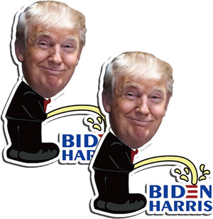 2Pcs Trump Pissing on Biden Sticker, 