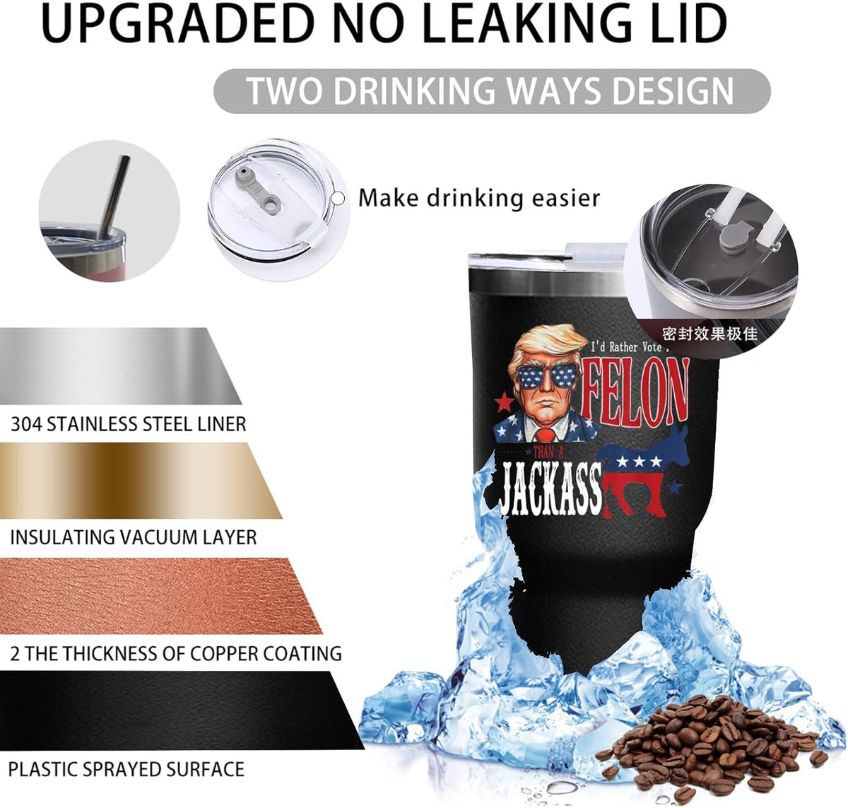 I'd Rather Vote For Felon Than Jackass, Gift For Trump Supporters, Election 2024