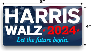 3 Pack Kamala Harris Walz Waltz 2024 Sticker, 8 Inches X 4 Inches Big Letters Car Decal, President Kamala Harris Tim Walz 2024 Bumper Sticker Fadeproof Vinyl for Car, Truck, Window, Laptop