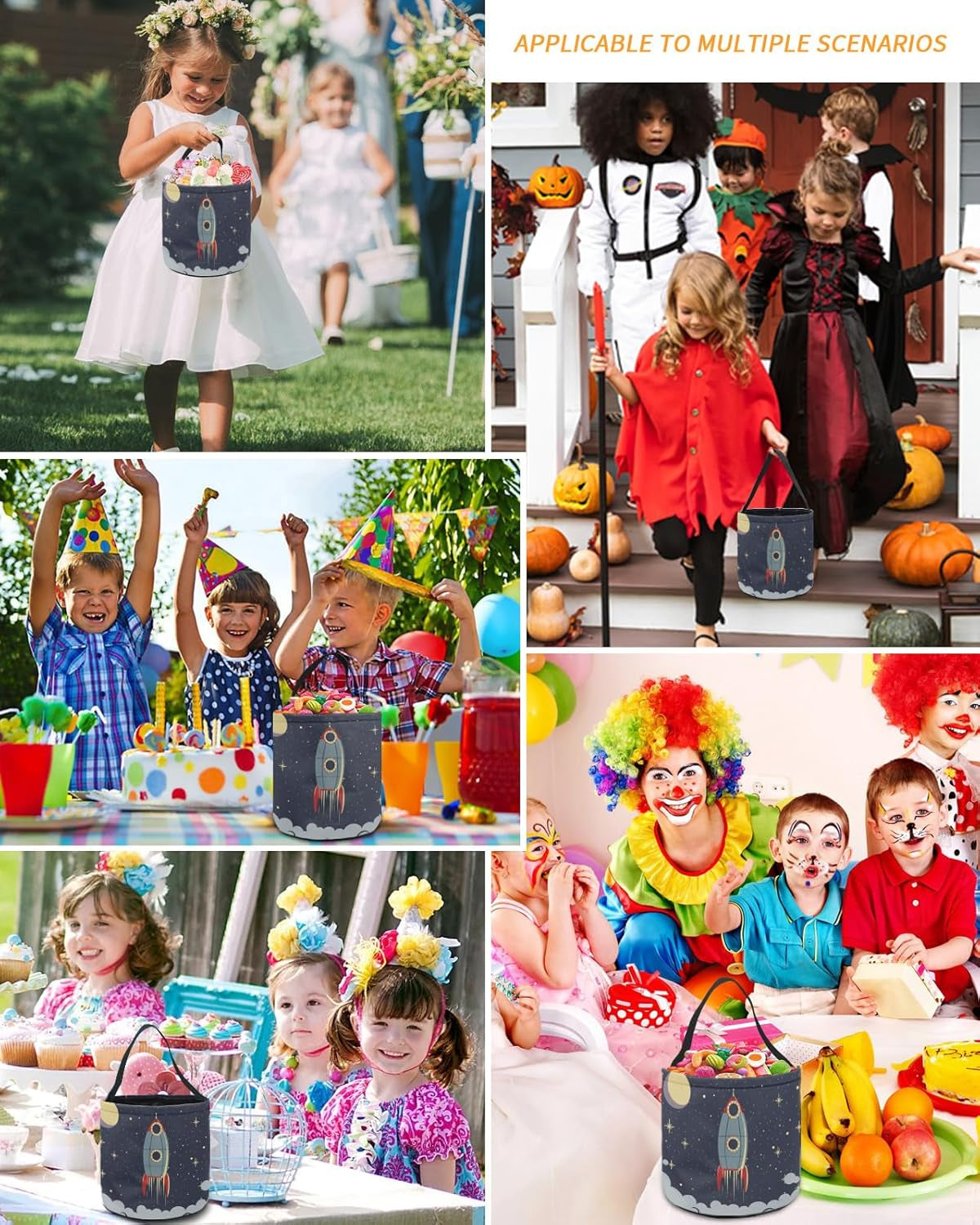 Halloween Trick or Treat Candy Bags, Outer Exploration Rocket Spaceship, Halloween Candy Bags
