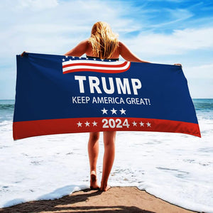 Keep America Great Trump 2024 Beach Towels, Gift For Trump Fans, Election 2024