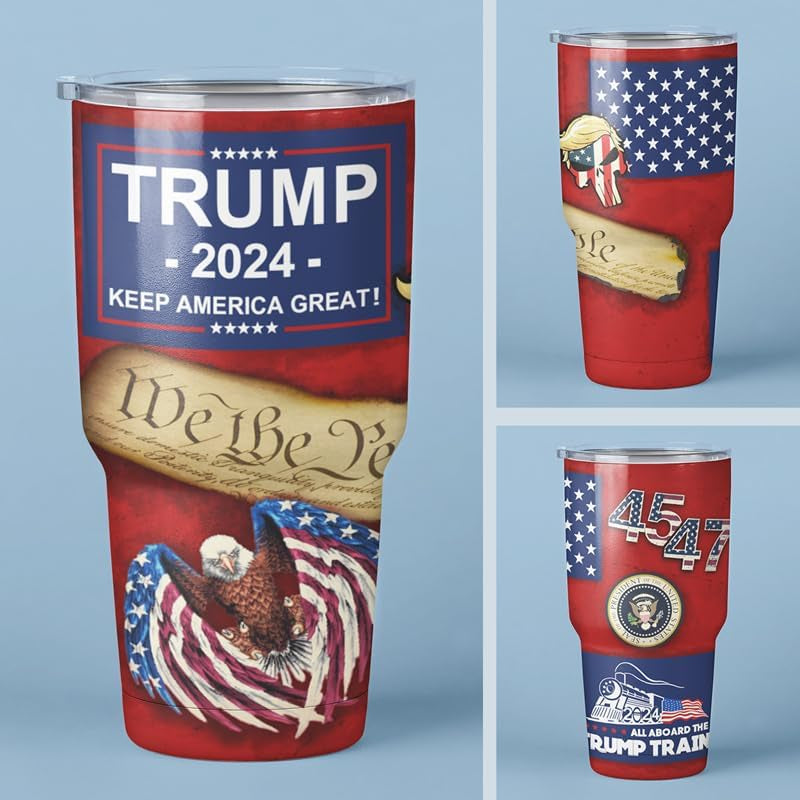 American Flag Tumbler 2024, Gift For Trump Supporters, Election 2024