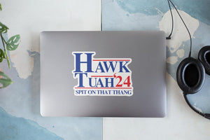 Hawk Tuah Spit on That Thang Funny Bumper Sticker, Hilarious Meme Decal