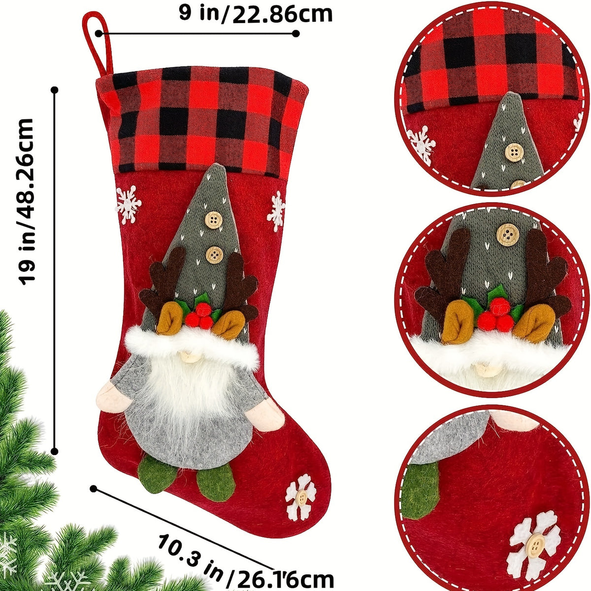 3pcs Christmas Socks Large Christmas, Socks Santa Claus's Reindeer, Christmas Stocking, Christmas Party Decoration