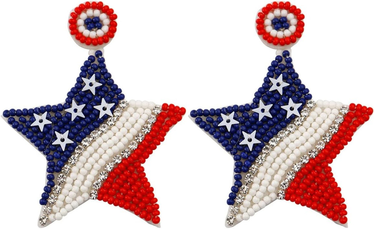 Elegant Bohemian Tassel Earrings Trump - Crafted with Seed Beads and Gold Plated Ear Hooks