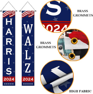 3 Pcs Harris Walz Porch Signs, Banners Outdoor, Gift For Kamala Harris Supporters, Election 2024