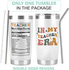 in My Teacher Era Cup Tumbler, Back To School Tumbler, Tumbler 20 Oz Gifts
