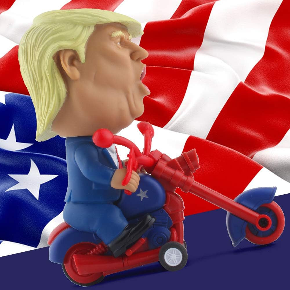 Donald Trump Riding Motorcycle Toy Figure, Gift for Trump Fans, Election 2024
