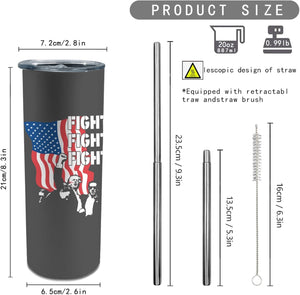 Fight Fight Fight Trump Skinny Tumbler, Trump Assassination, Election 2024