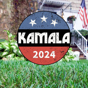 Kamala Harris 2024 Circle Yard Sign, Gift For Kamala Supporters, Election 2024