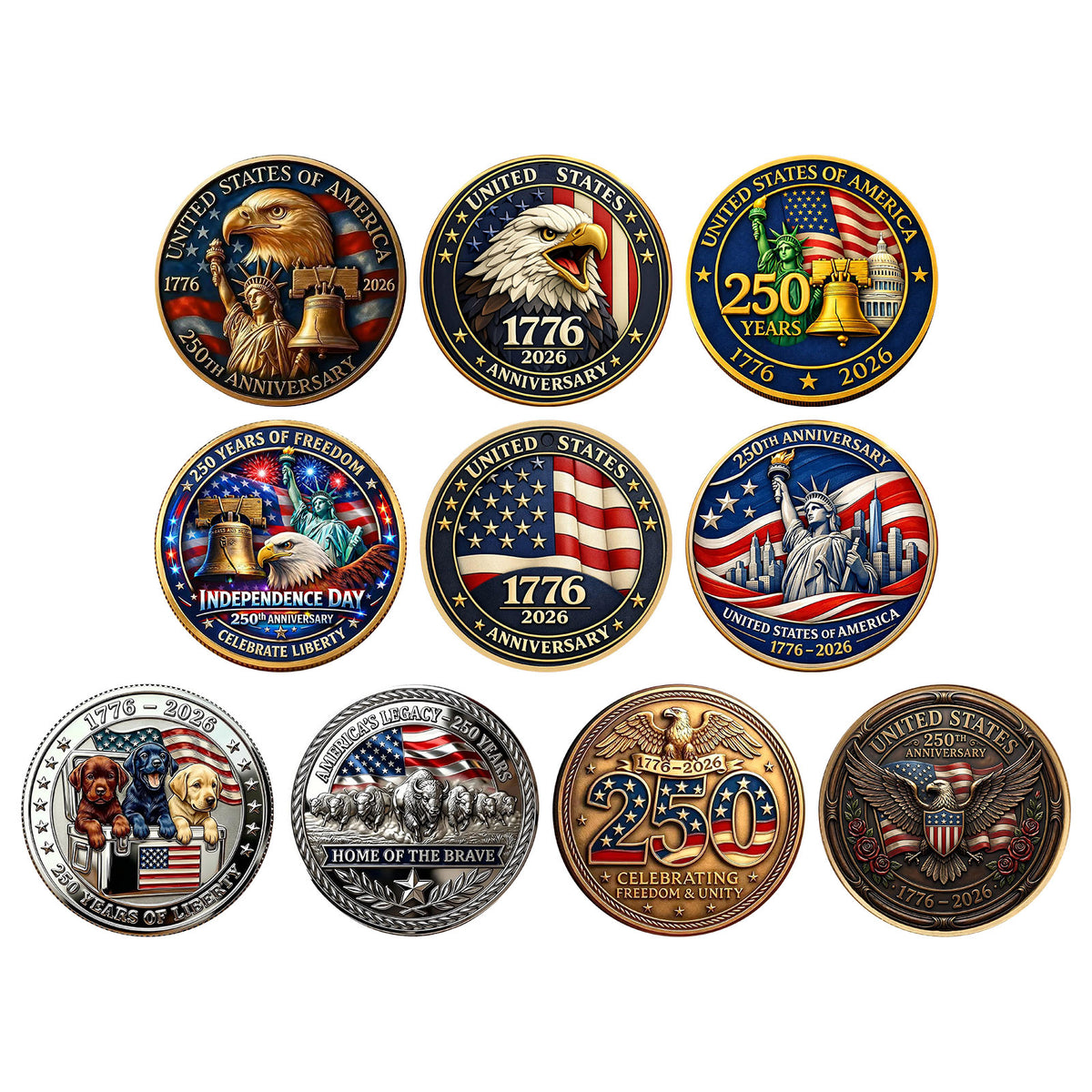 3D Embossed 250th Anniversary Coin, Commemorative Challenge Coin, Collectible Souvenir Gift, Limited Edition Coin