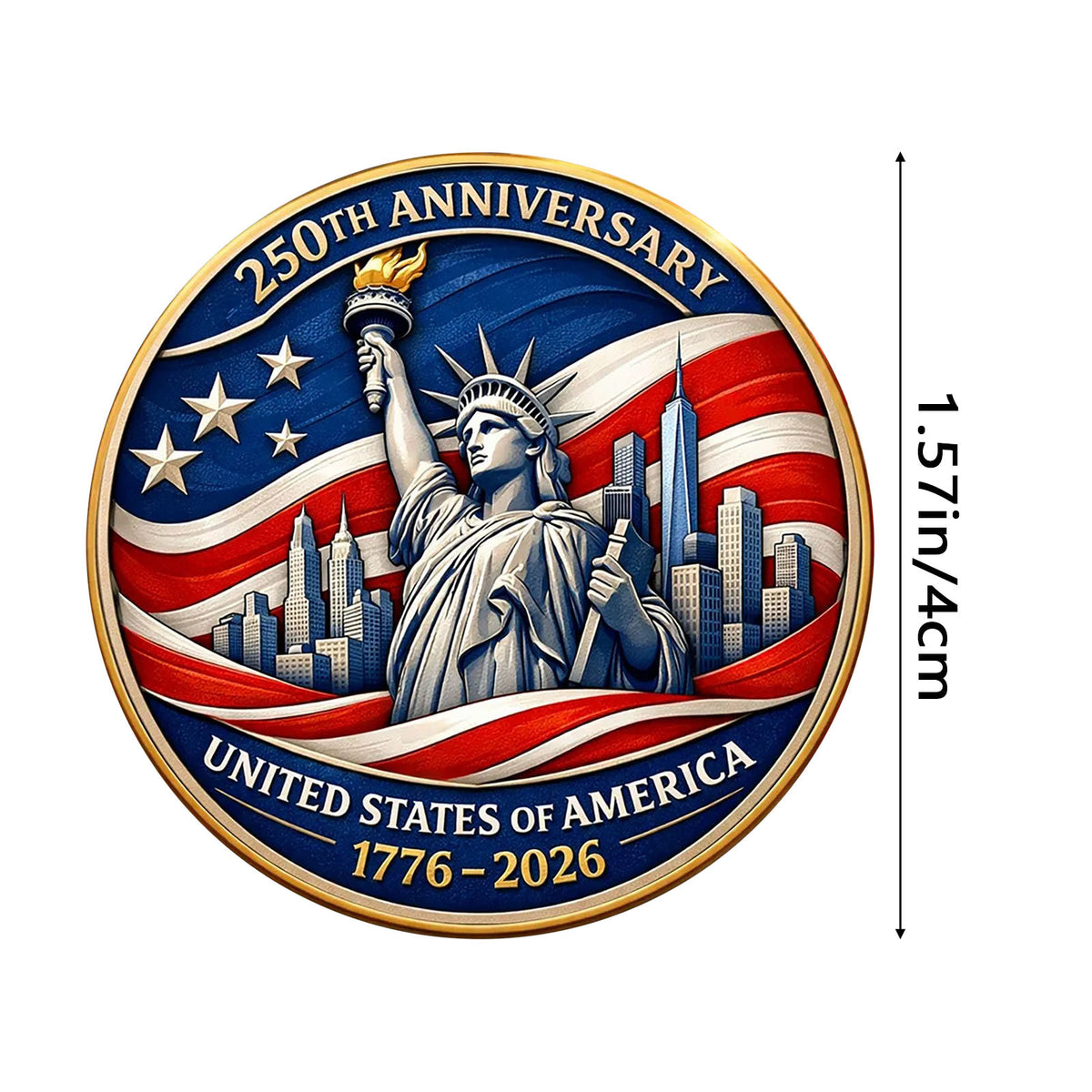3D Embossed 250th Anniversary Coin, Commemorative Challenge Coin, Collectible Souvenir Gift, Limited Edition Coin