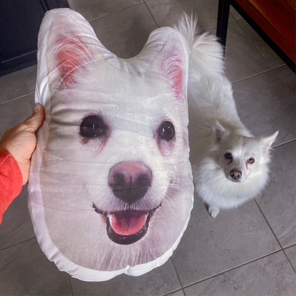 Custom Shaped Dog Photo Pillow, Personalized 3D Photo Face Pillow, Gift For Pet Lovers
