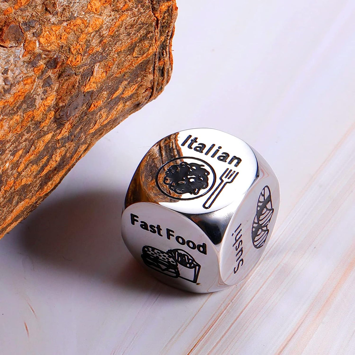 Night Dice for Couples: Engraved Steel Takeout Dice – Fun Gifts for Her, Ideal for Choosing Dinner Options, Gift For Couple