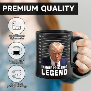 Trump Mugshot Prison Black Mug, Gift For Trump Fans, Election 2024