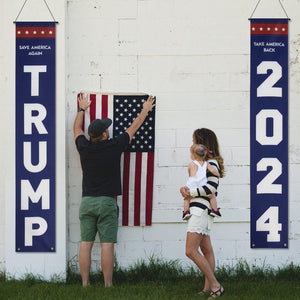 Trump 2024 Take America Back and Save America Again Porch Signs, Banners Outdoor, Gift For Trump Fans