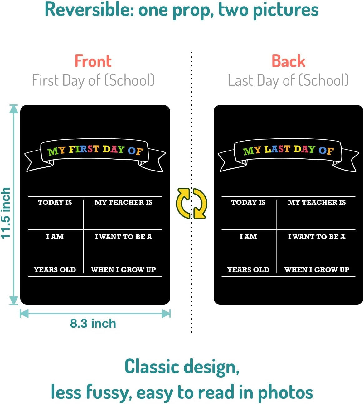 First Day of School Sign Board, Back to School Supplies, Gift For Kids