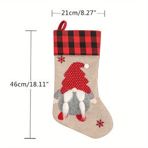 4PCS Unique Christmas Stocking Set – Dwarf and Santa Hanging Socks for Holiday Decor